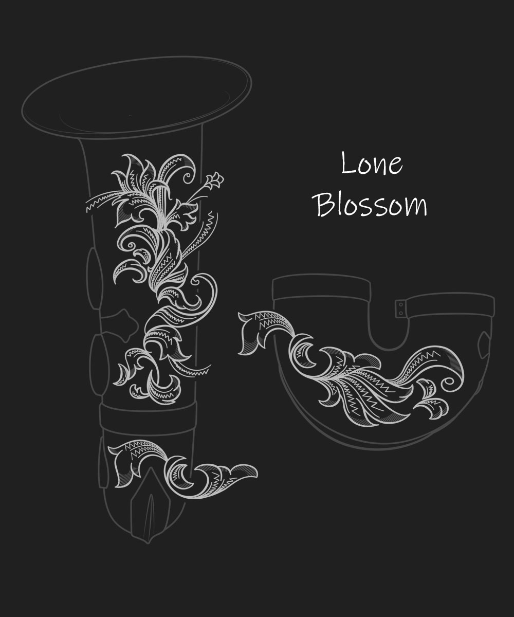 Lone Blossom Premium Engraving